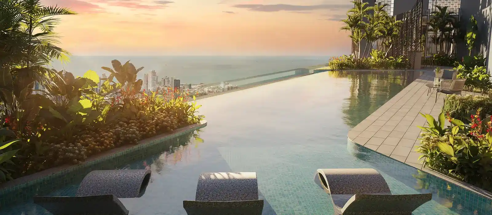 Rooftop infinity pool at Godrej Bannerghatta Road